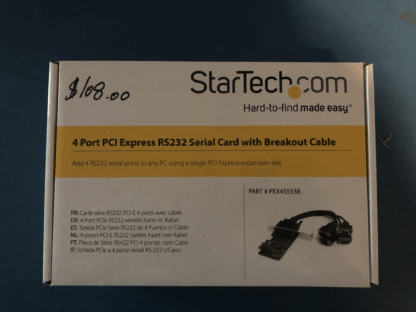 Startech 4 Port PCI Express RS232 Serial Adapter Card